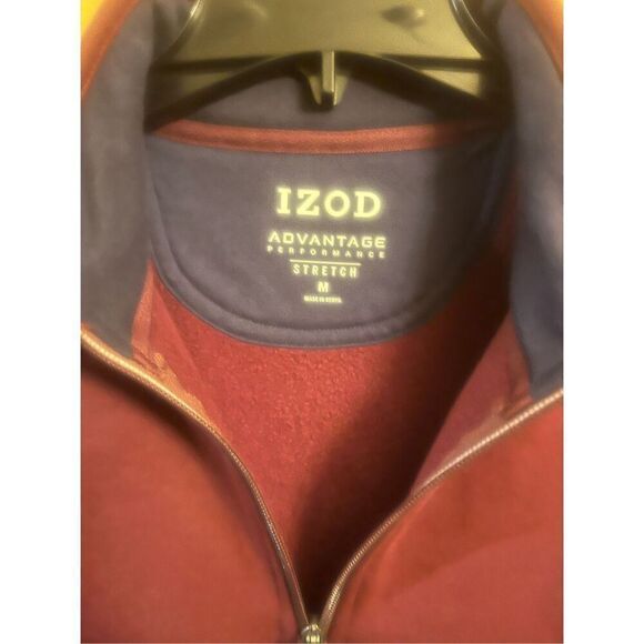 Izod Men's 1/4 Zip Sweater Advantage Performance Red Maroon Size M (3903) - Picture 3 of 4